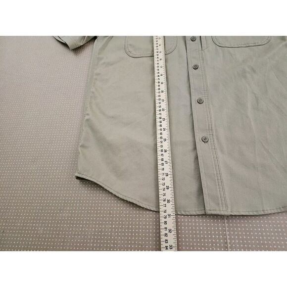 Men's Medium Carhartt Relaxed Fit 102537 Work Short Sleeve Shirt Button Up Tan - Picture 5 of 10